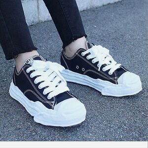 Maison Mihara Yasuhiro-Black "Hank" OG Sole Canvas Low-top Sneaker-Size 36